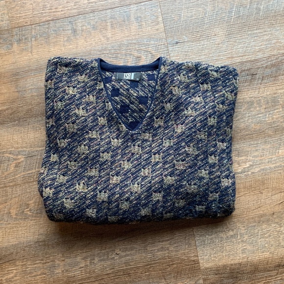 Men's Vintage Tsr Usa V neck Knit  Sweater Size XL Made In Usa Oversized - Picture 7 of 7